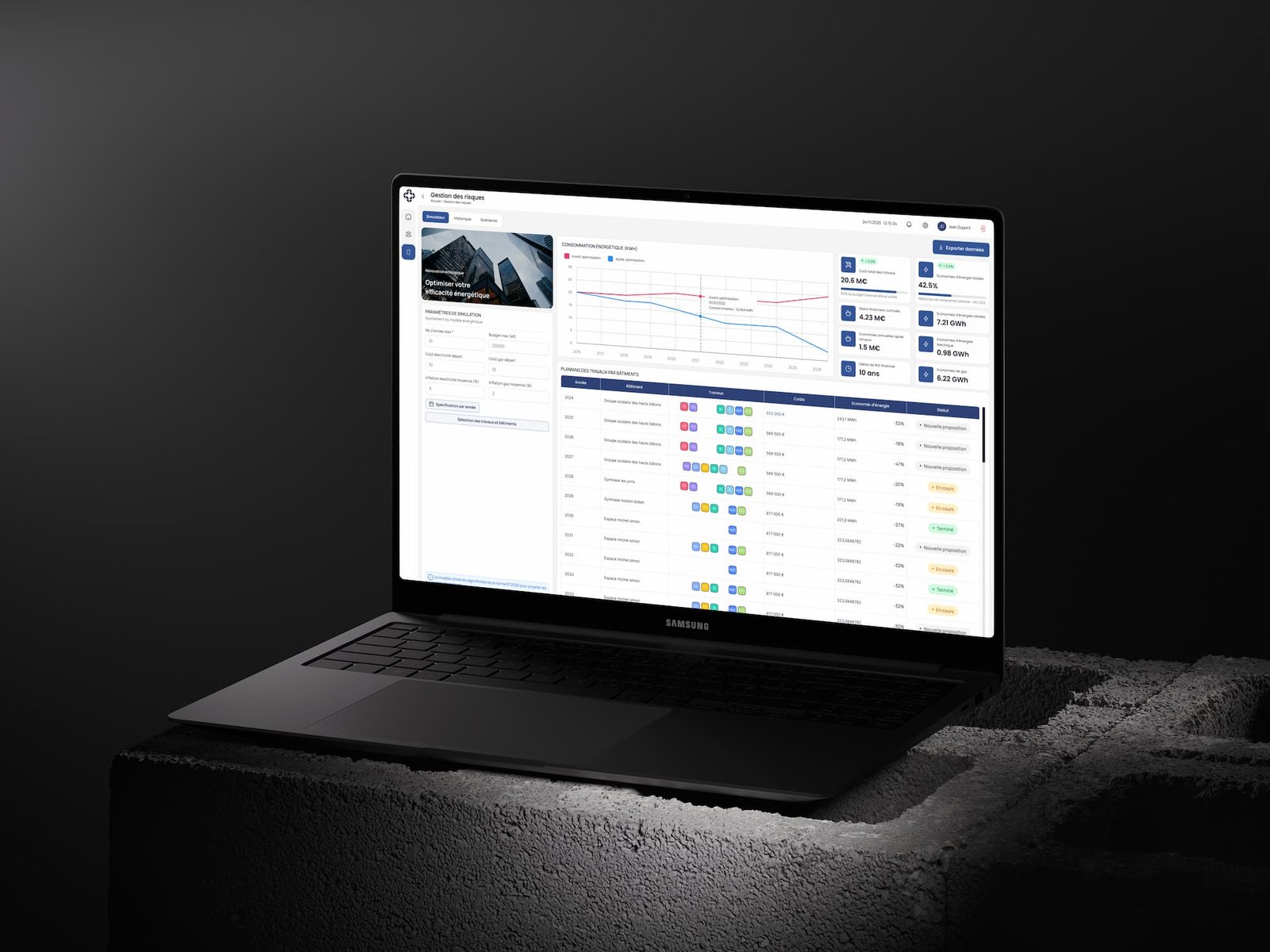 Module de gestion des risques : simulateur d'efficacité énergétique de la plateforme Ouranos